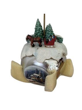 Vtg Thomas Kinkade Evening Ride Sleigh Bells Christmas Ornament Collection 2006